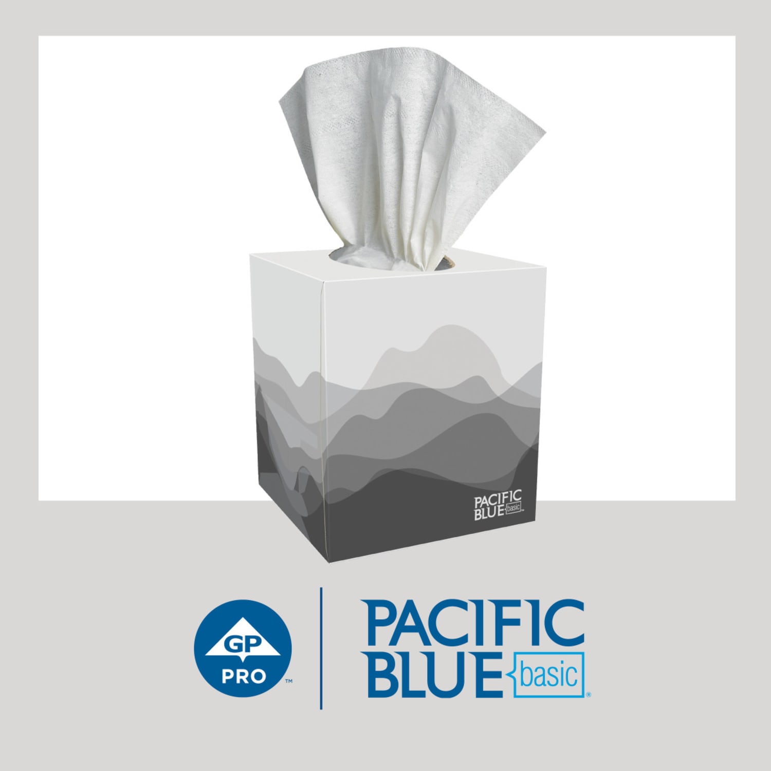 Pacific Blue Basic 2-Ply Facial Tissues, Cube Box, White, 100% Recycled Fiber, 86 Tissues Per Box, 36 Boxes Per Case - Image 4