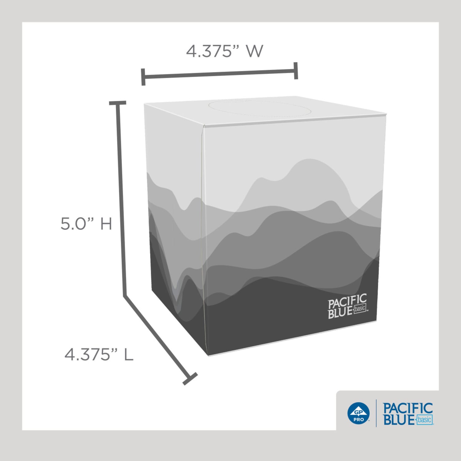 Pacific Blue Basic 2-Ply Facial Tissues, Cube Box, White, 100% Recycled Fiber, 86 Tissues Per Box, 36 Boxes Per Case - Image 5
