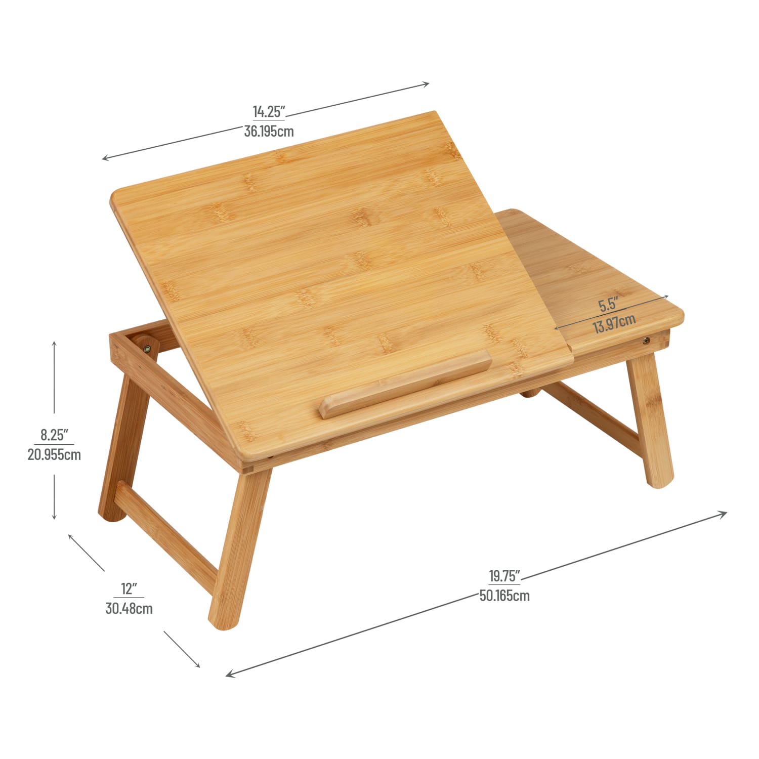 Mind Reader Bamboo Laptop Desk with Folding Legs, 8-1/4inH x 12inW x 19-3/4inD, Brown - Image 4