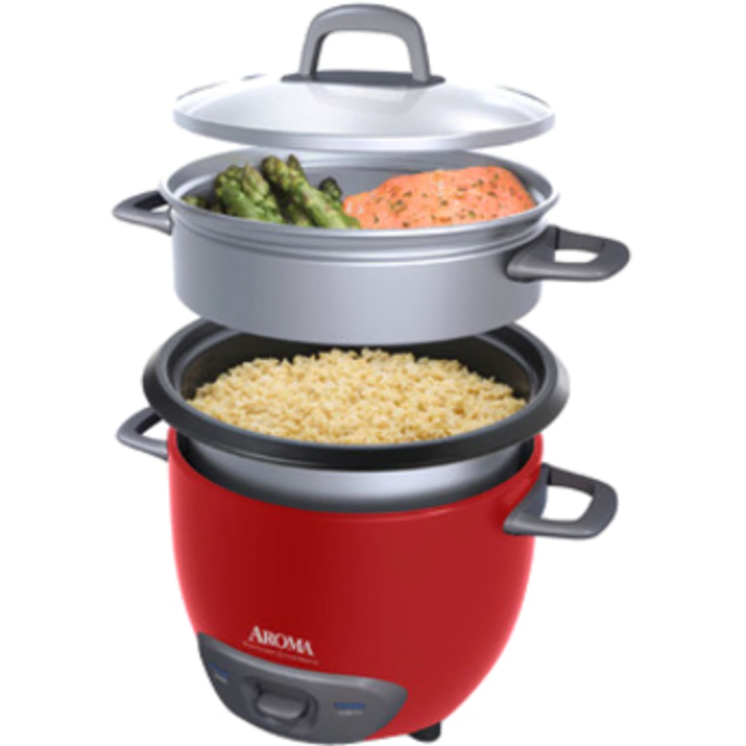 Aroma 6-Cup Pot-Style Rice Cooker, Red - Image 6