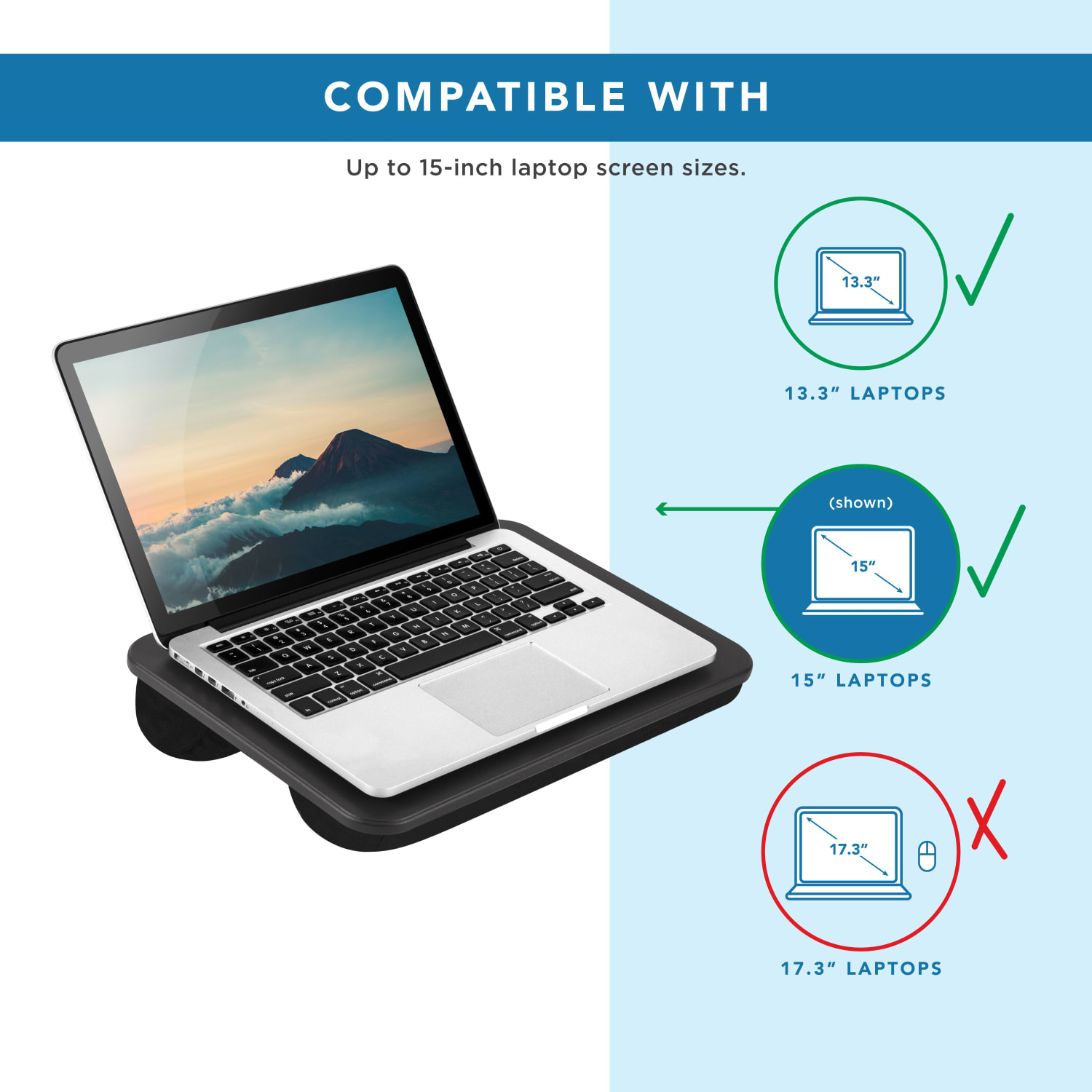 LapGear Compact Lap Desk, Black, 43108 - Image 4
