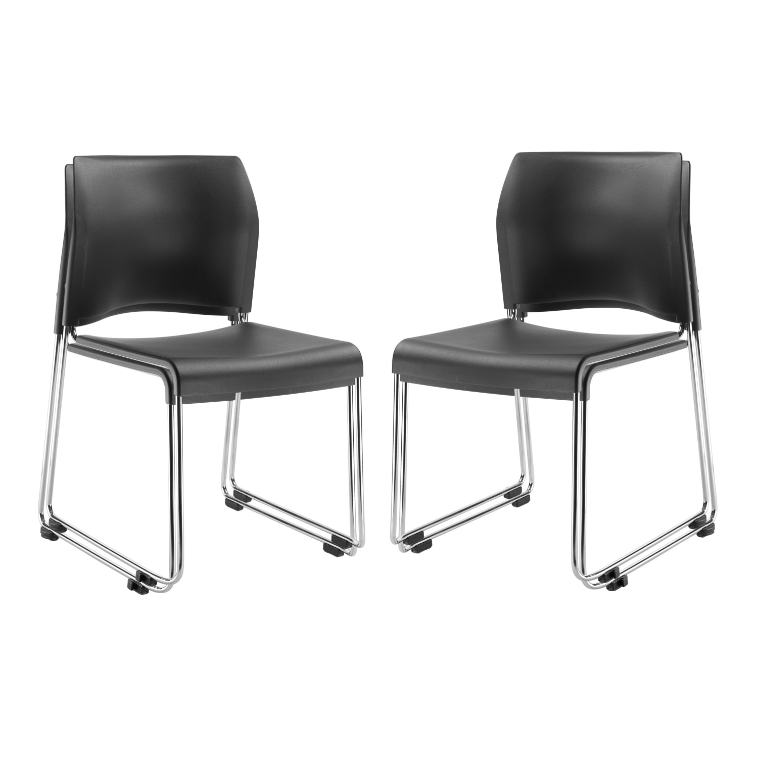 National Public Seating 8800 Series Cafetorium Plastic Stack Chairs Charcoal SlateChrome Pack Of 4 Chairs PopularChairscom