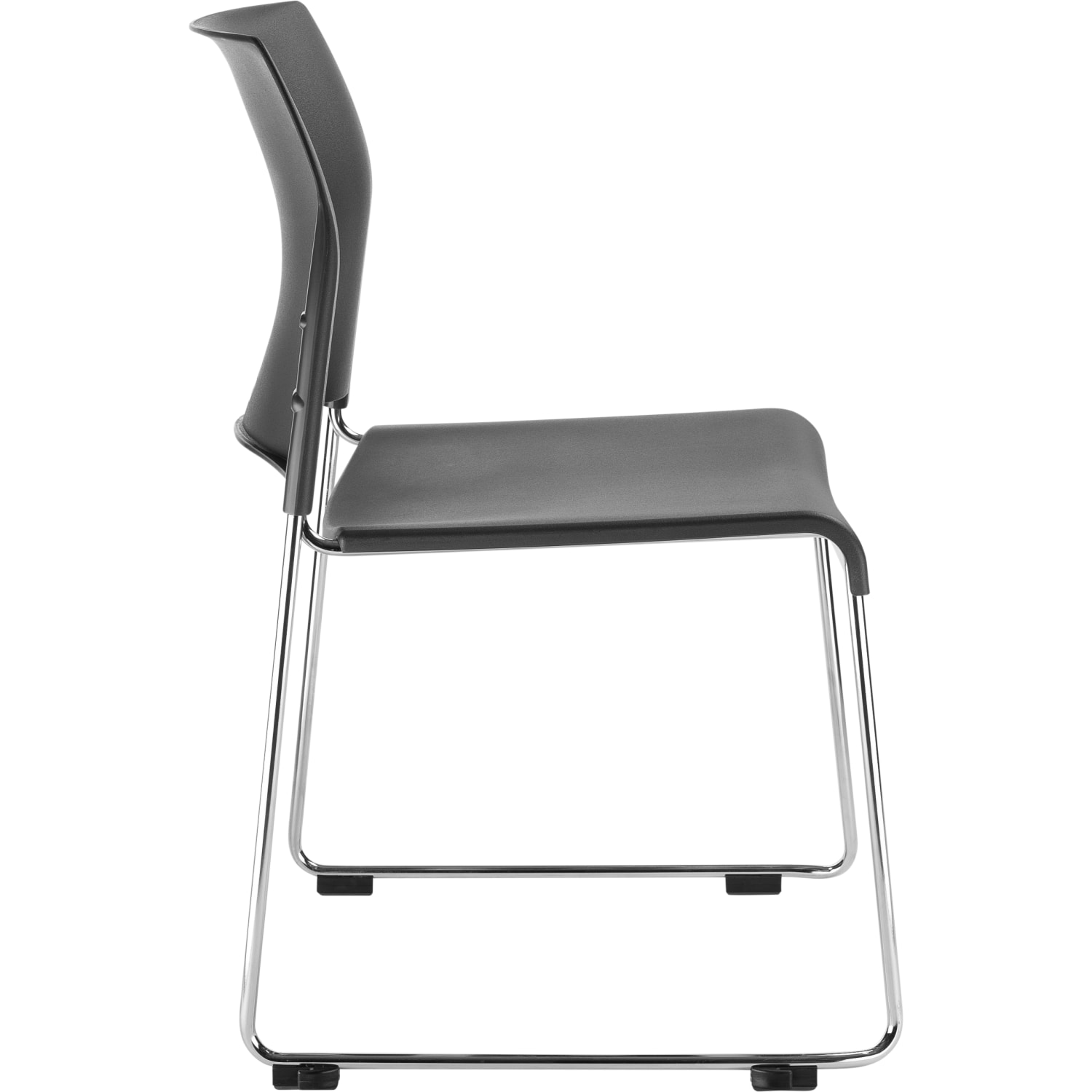 National Public Seating 8800 Series Cafetorium Plastic Stack Chairs, Charcoal Slate/Chrome, Pack Of 4 Chairs - Image 6