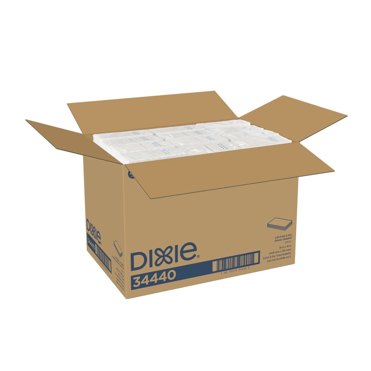 Dixie 2-Ply Dinner Napkins, 126 Napkins Per Sleeve, Carton of 24 Packs - Image 3