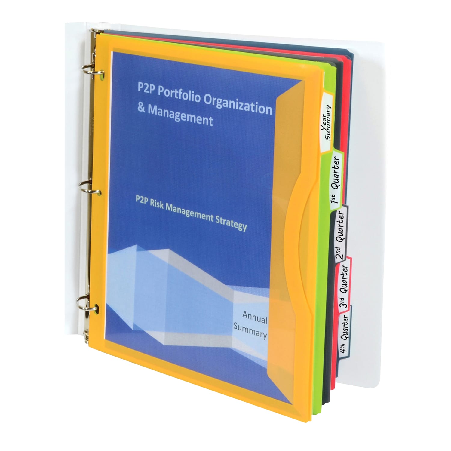 C-Line Super Heavyweight Poly Binder Pockets with Write-On Index Tabs - 5-Tab Set, Assorted Colors, 8-1/2 x 11, 5/ST, 06650 - Image 3