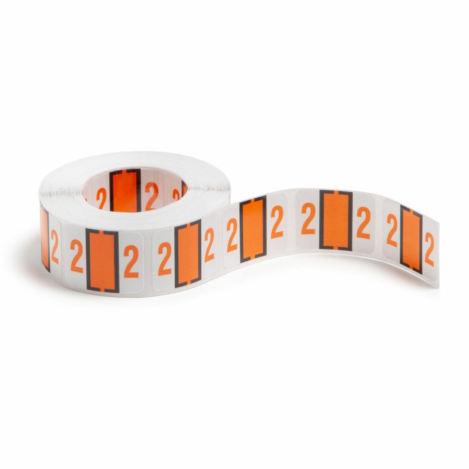 Smead BCCRN Bar-Style Permanent Numerical Labels, 2, Light Orange, Roll Of 500 - Image 3