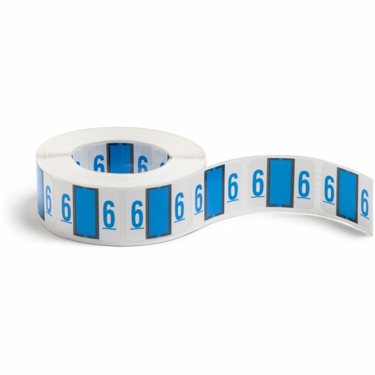 Smead BCCRN Bar-Style Permanent Numerical Labels, 6, Blue, Roll Of 500 - Image 3