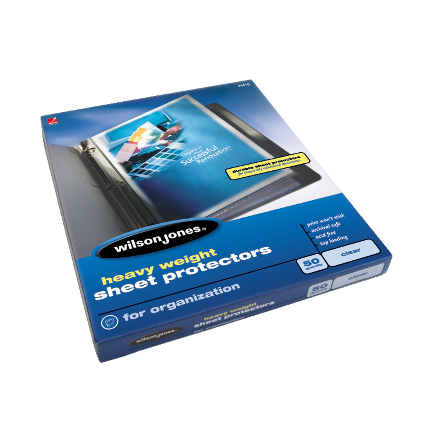 Wilson Jones Top-Loading Sheet Protectors, Heavyweight, Diamond Clear, Box Of 50 - Image 3
