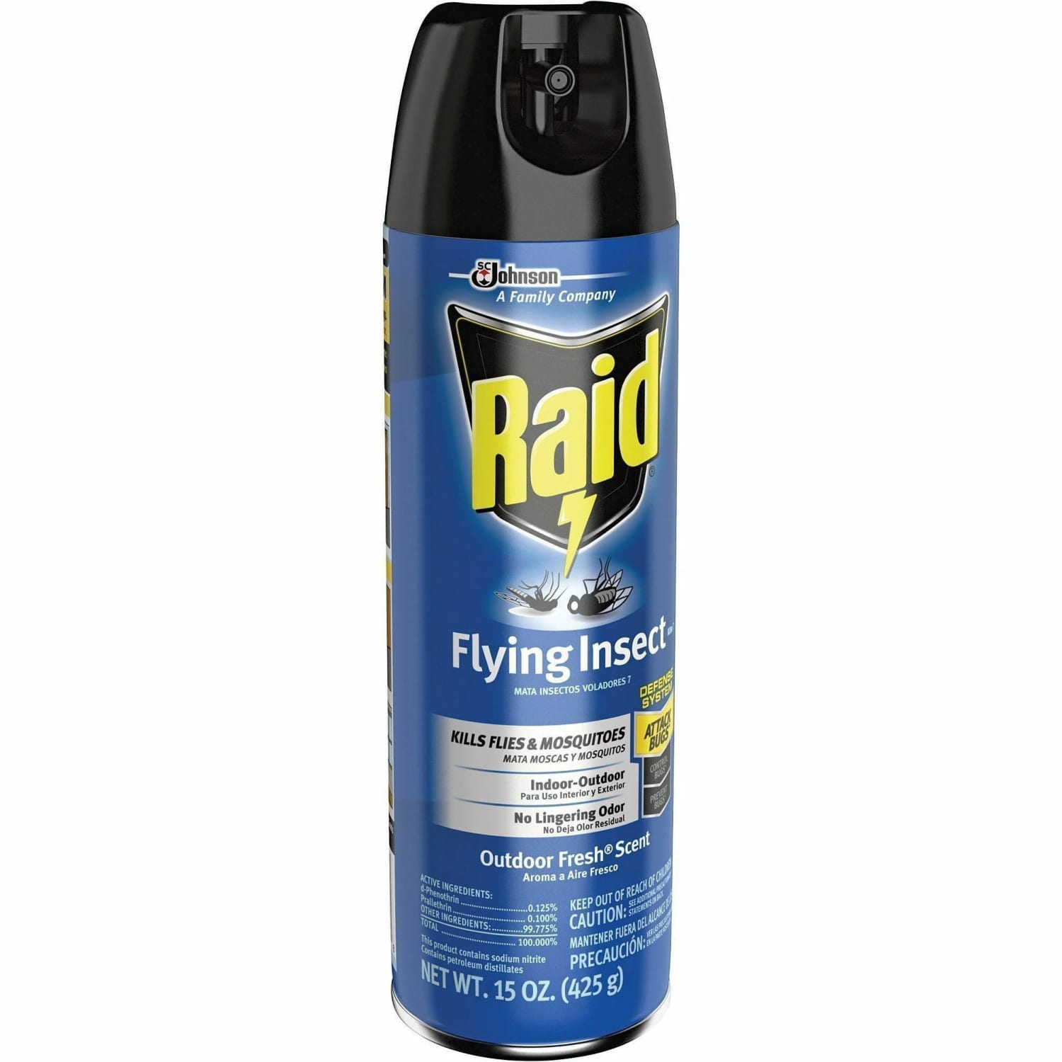 Raid Flying Insect Killer 15 oz - Spray - Kills Flies, Mosquitoes, Gnats, Hornet, Moths, Fruit Fly, Wasp, Yellow Jacket, Bugs - 15 fl oz - Off White - Image 3