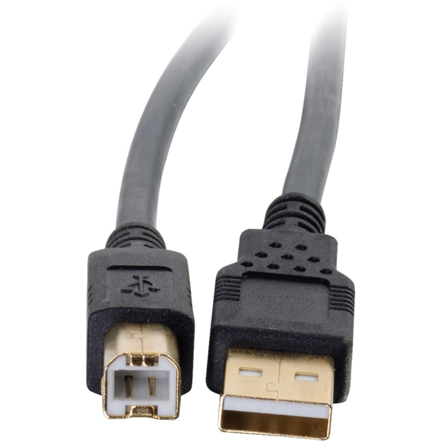 C2G Ultima Series 6.6ft USB A to USB B Cable - USB A to B Cable - USB 2.0 - Black - M/M - Type A Male USB - Type B Male USB - 6.56ft - Charcoal - Image 4