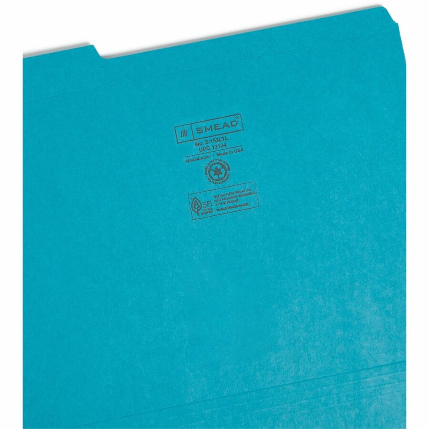 Smead 1/3-Cut 2-Ply Color File Folders, Letter Size, Teal, Box Of 100 - Image 6