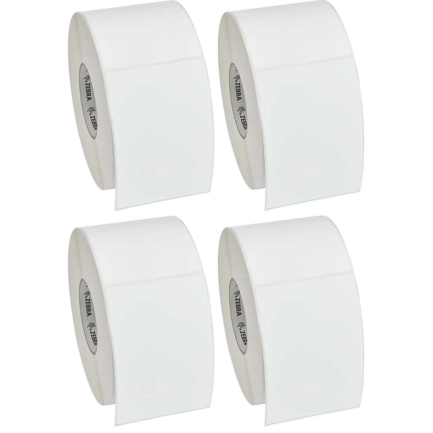 Zebra Thermal Transfer Label Paper, F58790, Rectangle, 4in x 6in, White, 1,000 Labels Per Roll, Pack Of 4 Rolls