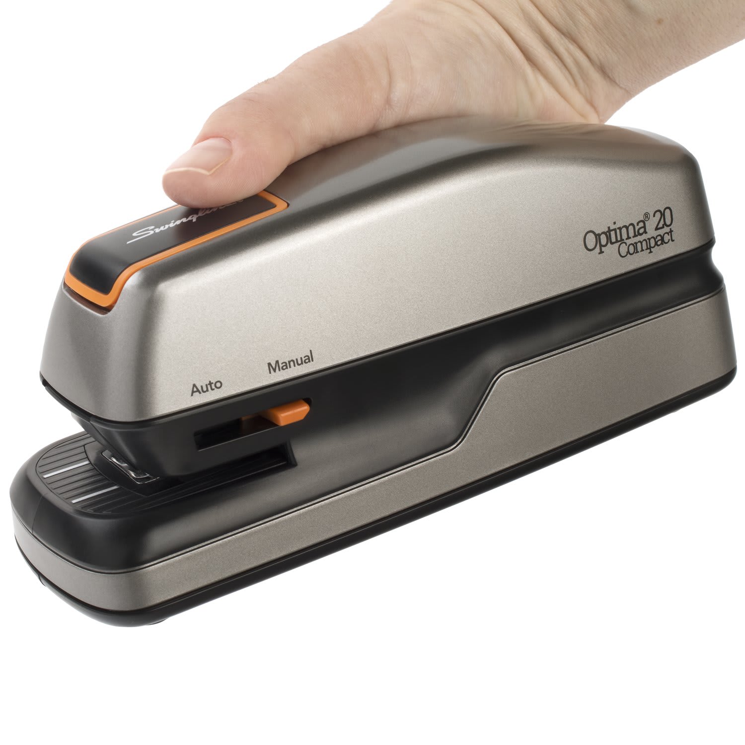 Swingline Optima 20 Compact Electric Stapler, 20 Sheets, Silver - Image 3