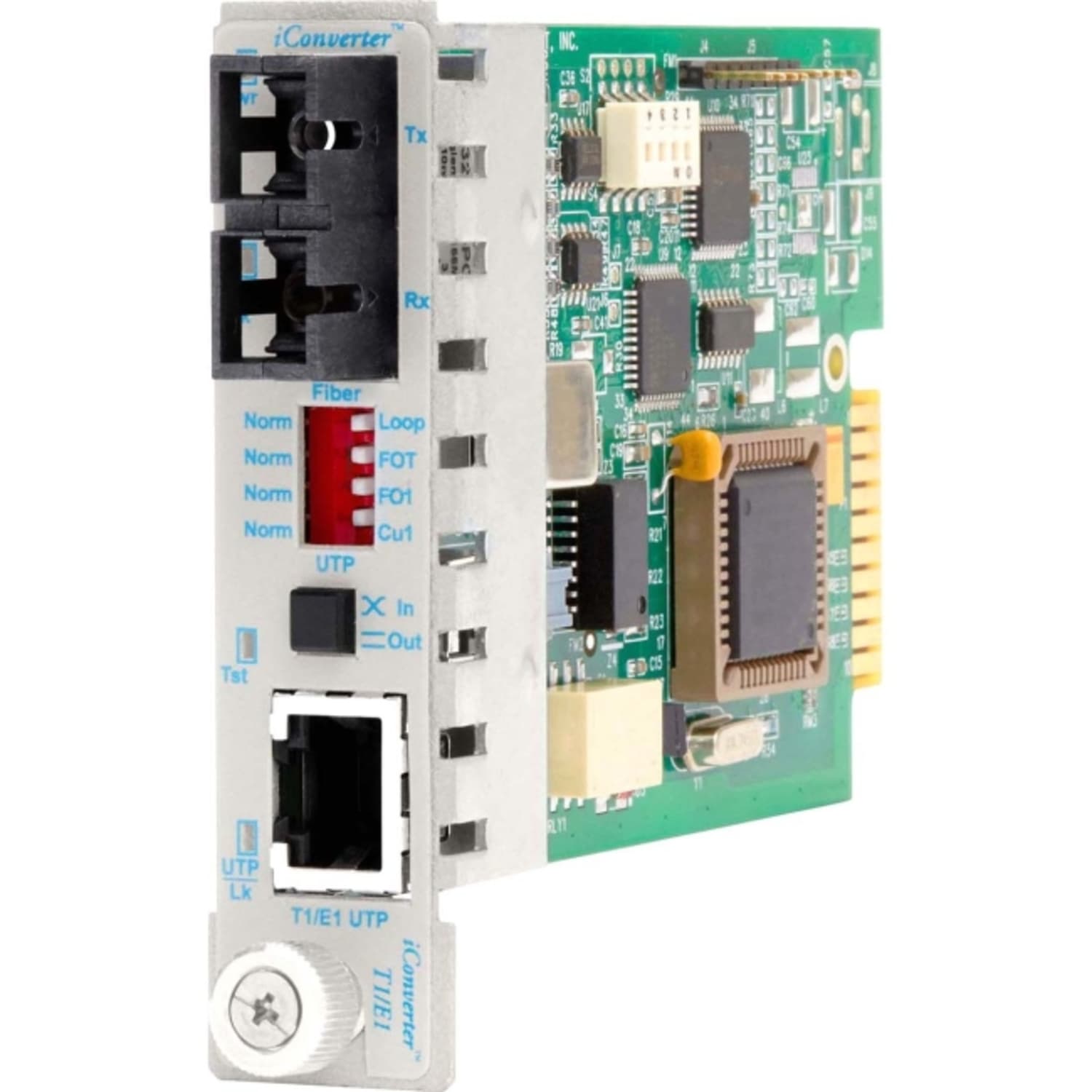 Omnitron iConverter T1/E1 Fiber Media Converter RJ48 SC Single-Mode 60km Module - 1 x T1/E1; 1 x SC Single-Mode; Internal Module; Lifetime Warranty - Image 3