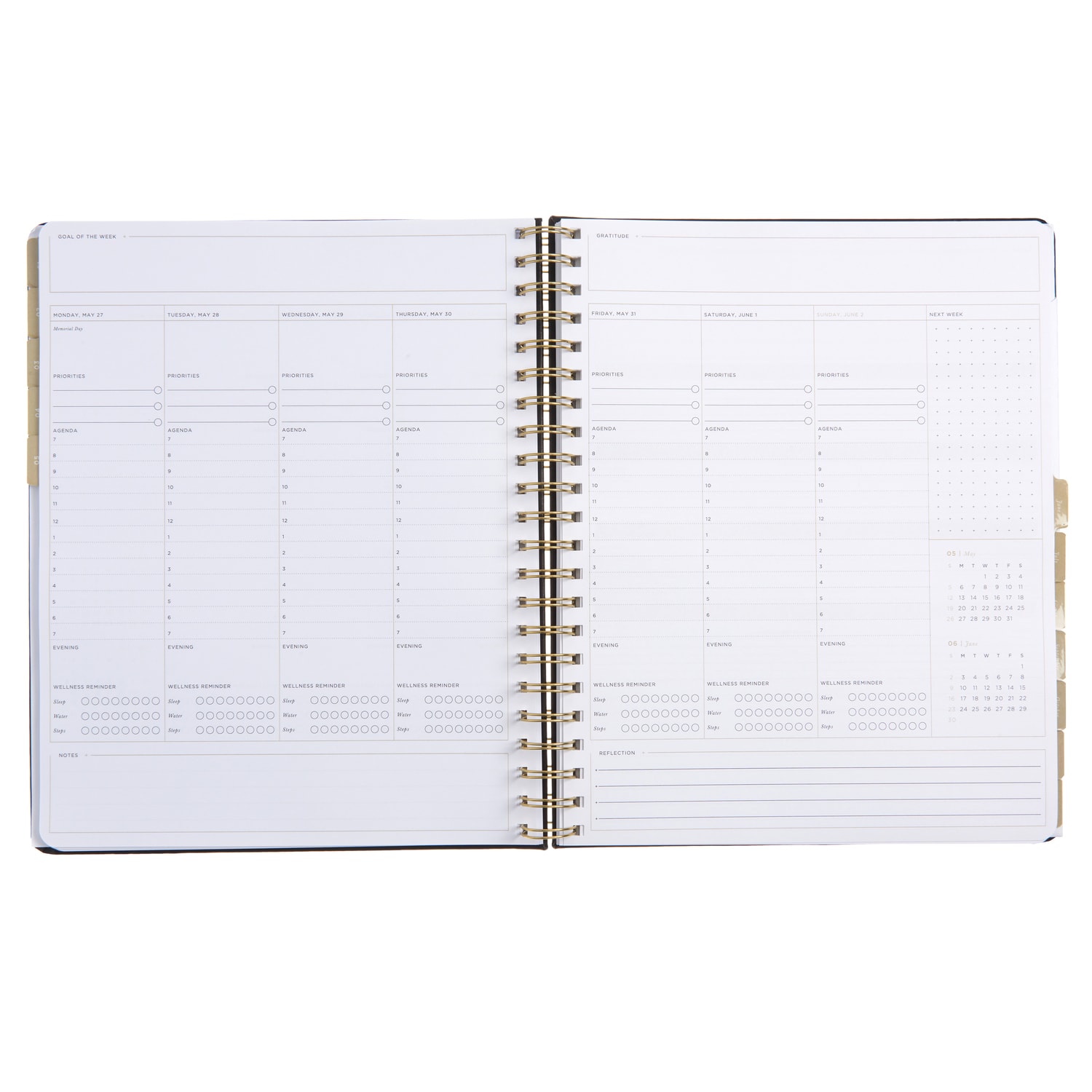 Russell & Hazel Weekly/Monthly Planner, 9-1/8in x 11-1/4in, Black - Image 6