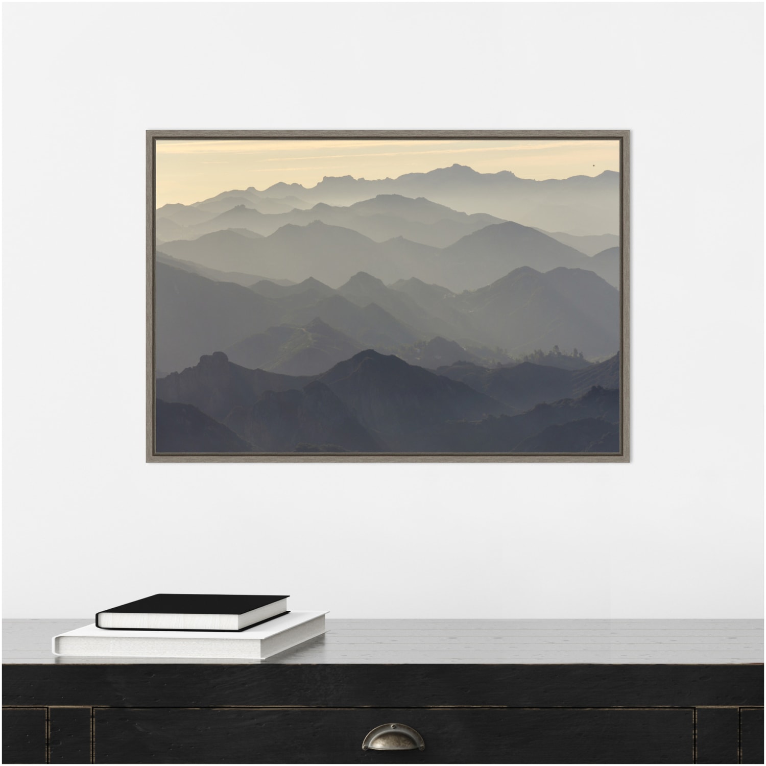 Amanti Art Santa Monica Mountains by Rob Sheppard Framed Canvas Wall Art Print, 23in x 16in, Graywash - Image 5