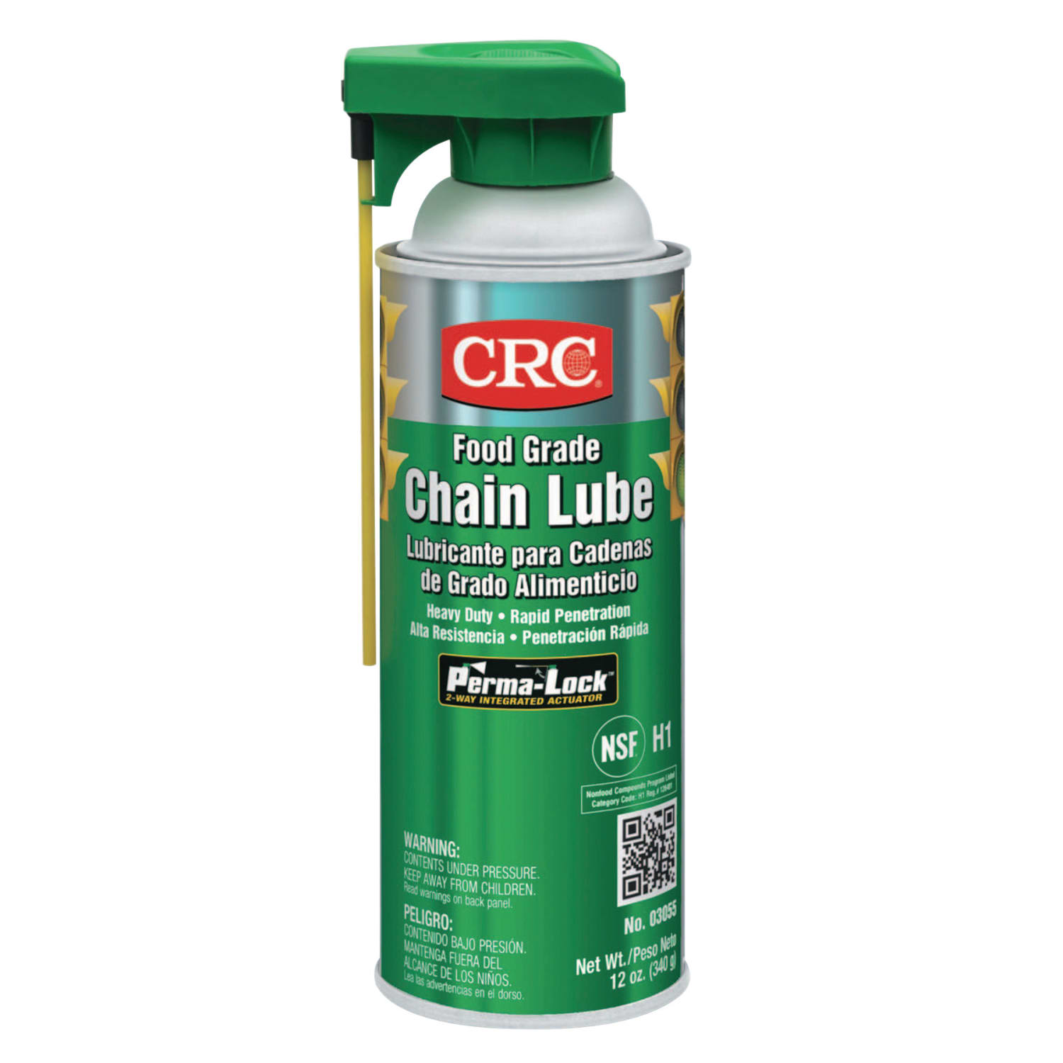 CRC Food-Grade Chain Lube, 16 Oz Aerosol Can, Pack of 12
