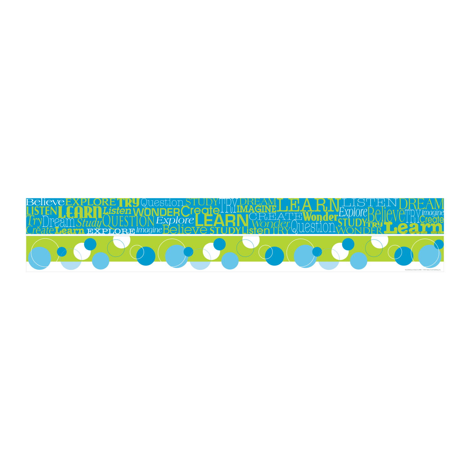 Barker Creek Double-Sided Straight-Edge Border Strips, 3in x 35in, Learn, Pack Of 12