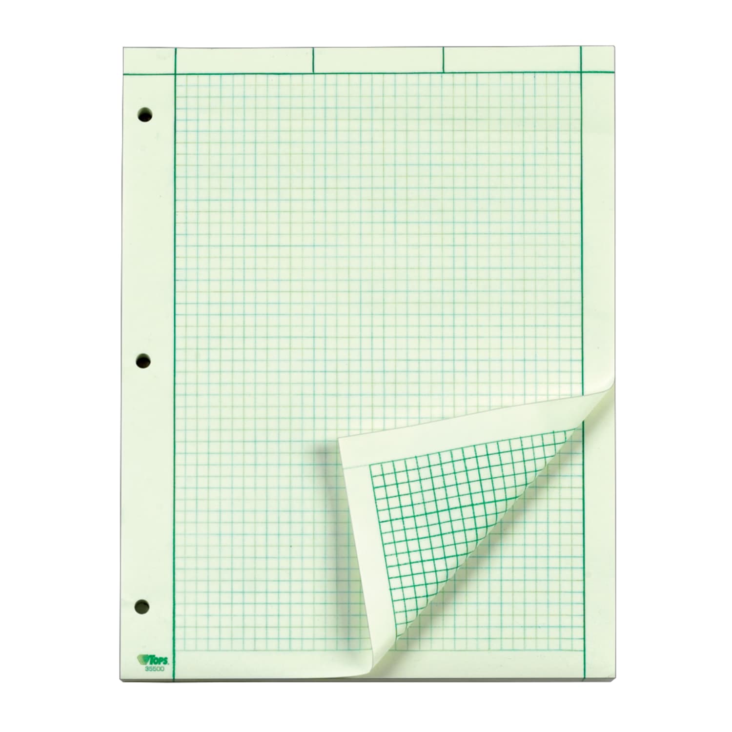 TOPS? Engineers Computation Pad, 8 1/2in x 11in, 200 Sheets, Green - Image 3