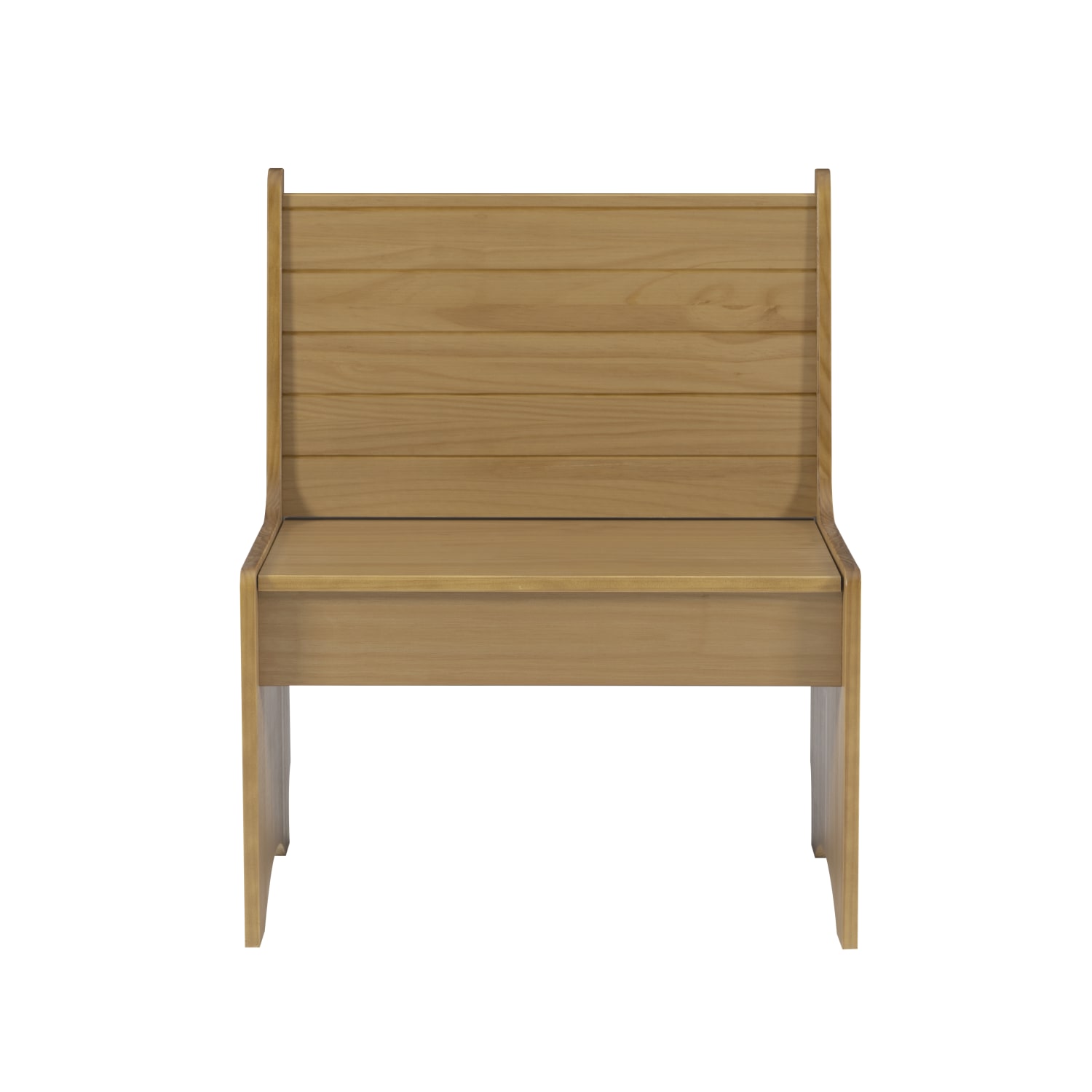 Linon Payson Wooden Storage Bench With Backrest 33 35inH x 27inW x 19 34inD Honey PopularChairscom