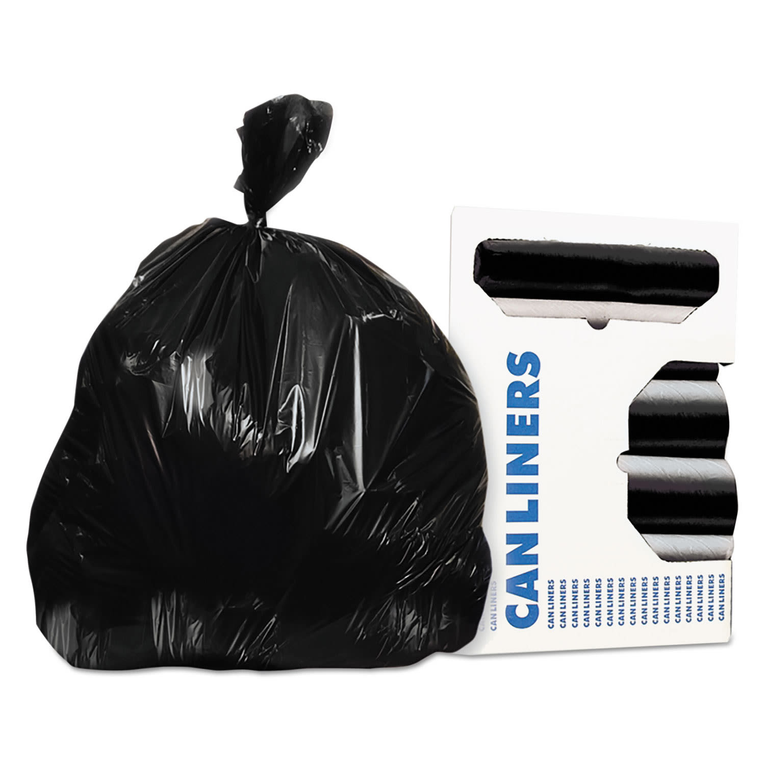 Heritage AccuFit 1.3mil Black Can Liners - 44 gal/75 lb Capacity - 37inx 50in x 1.30 mil (33 Micron) Thickness - Black - Can - 20/Roll - 5 / Carton