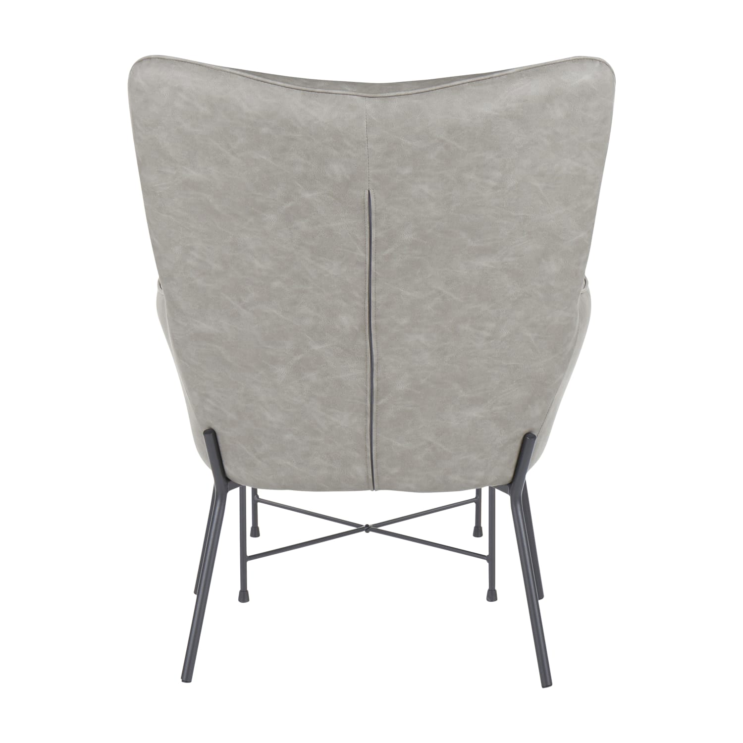 LumiSource Izzy Industrial Lounge Chair And Ottoman Set, Black/Gray - Image 5