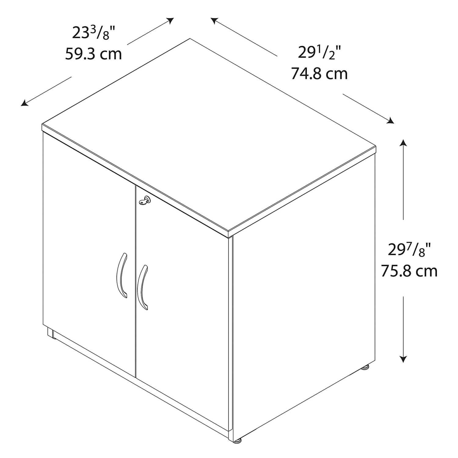 Bush Business Furniture Components Storage Cabinet, 30inW, Hansen Cherry/Graphite Gray, Standard Delivery - Image 3