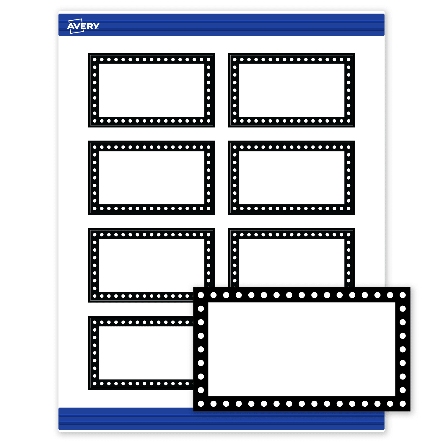 Avery Printable Cards With Sure Feed Technology, 2in x 3-1/2in, Matte White With Black And White Polka Dots, Pack Of 80 - Image 3