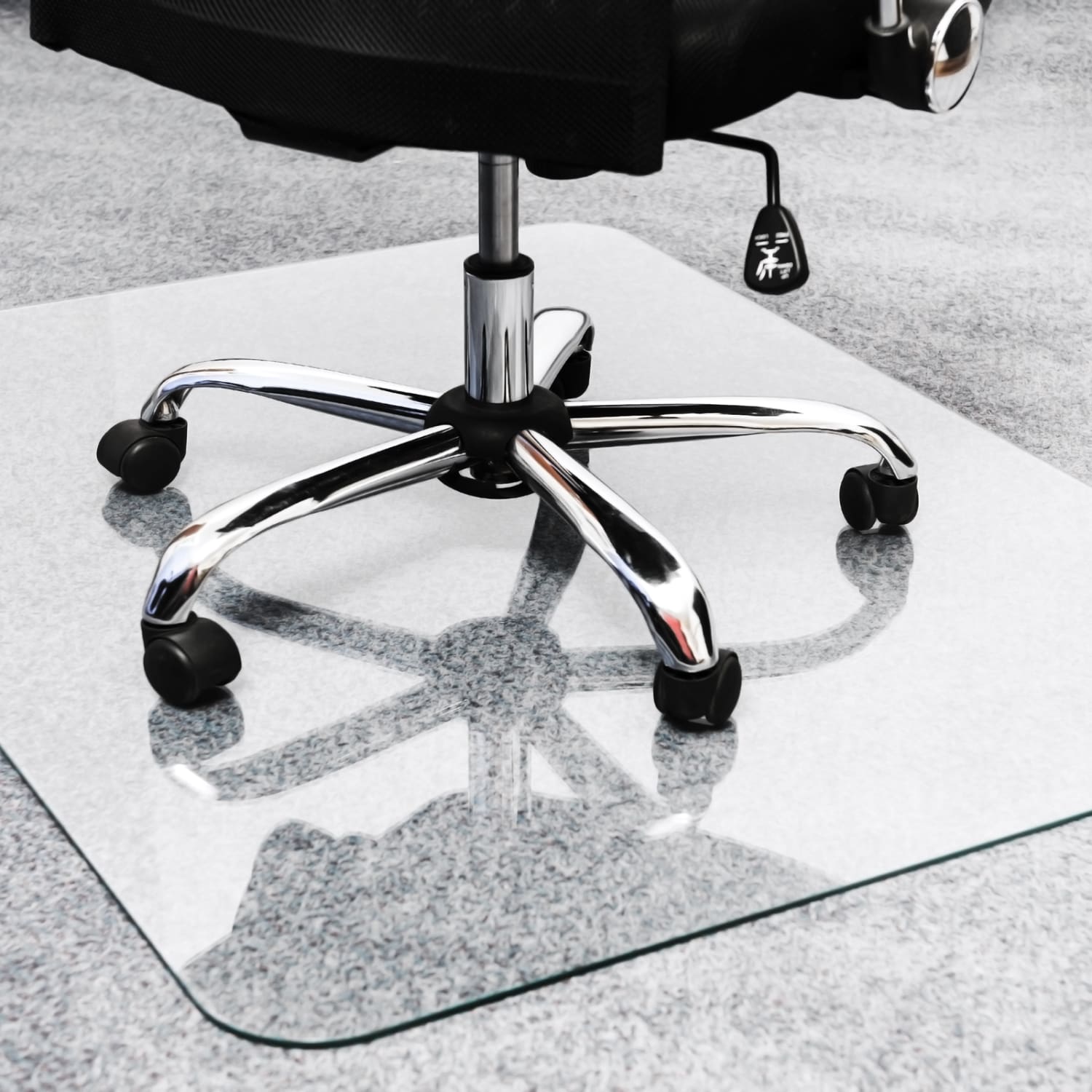 Floortex Glaciermat Glass Heavy-Duty Rectangular Chair Mat For Hard Floors & Carpets, 36in x 48in, Crystal Clear - Image 5