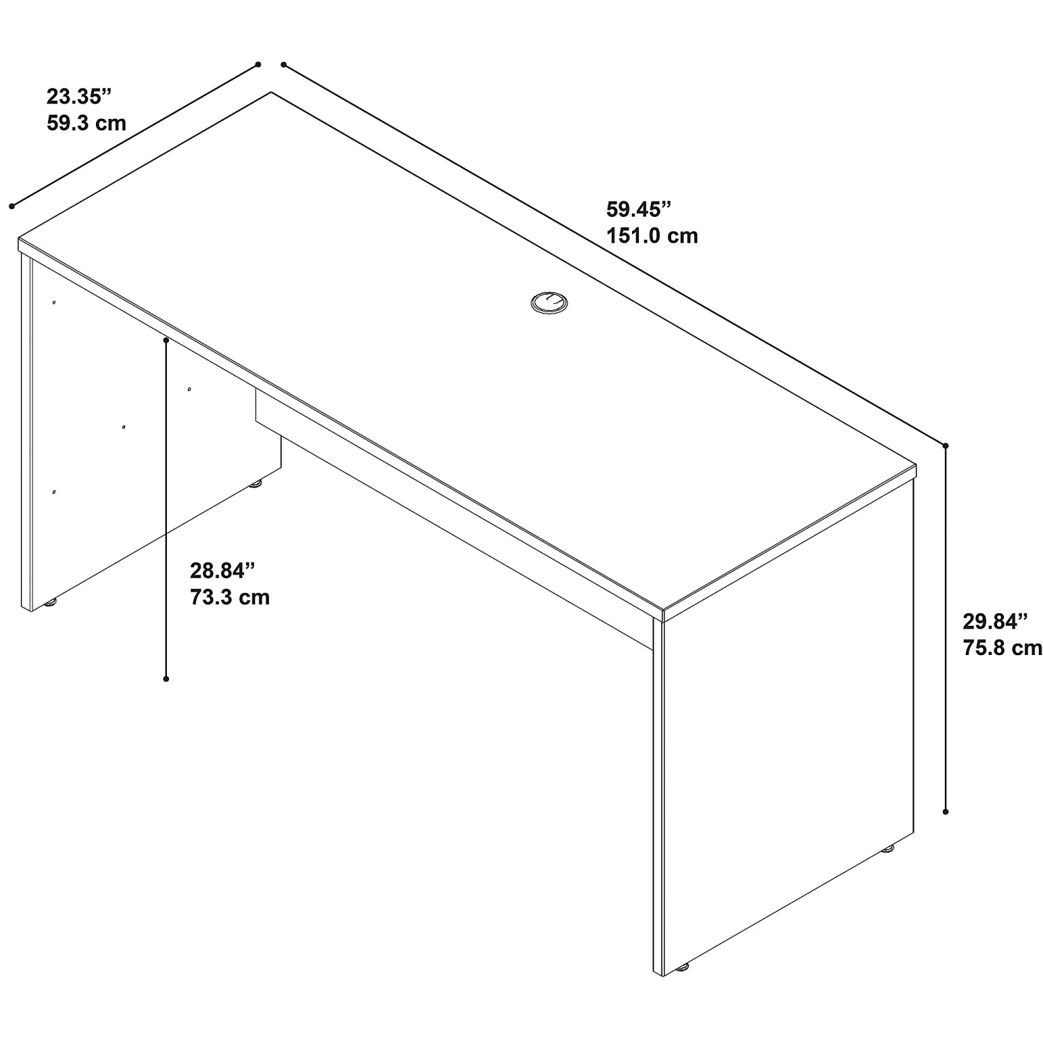 Bush Business Furniture Series C Components 60inW Credenza Computer Desk, Mahogany, Standard Delivery - Image 5