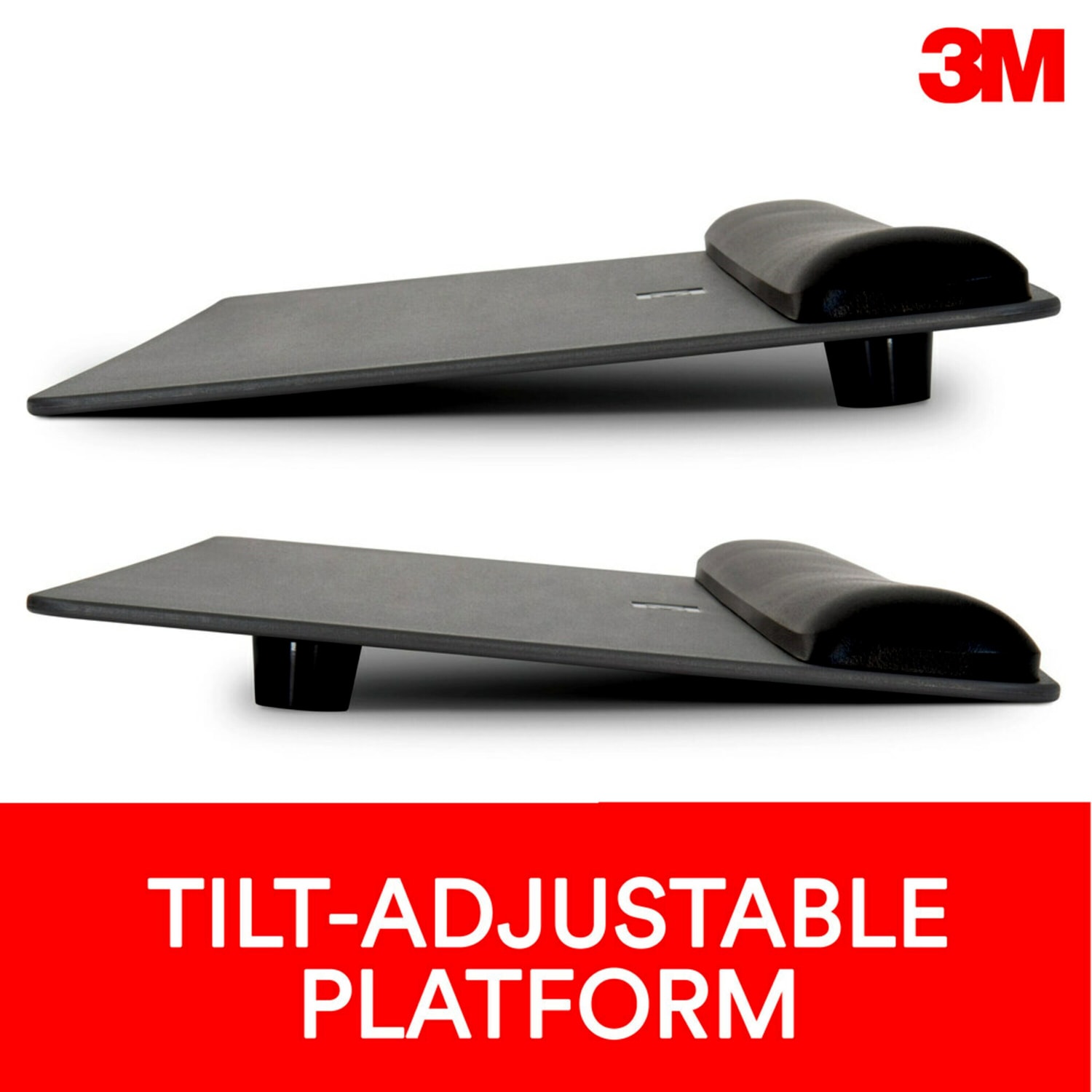 3M Adjustable Keyboard Platform With Gel Wrist Rest, Black/Metallic Gray - Image 6