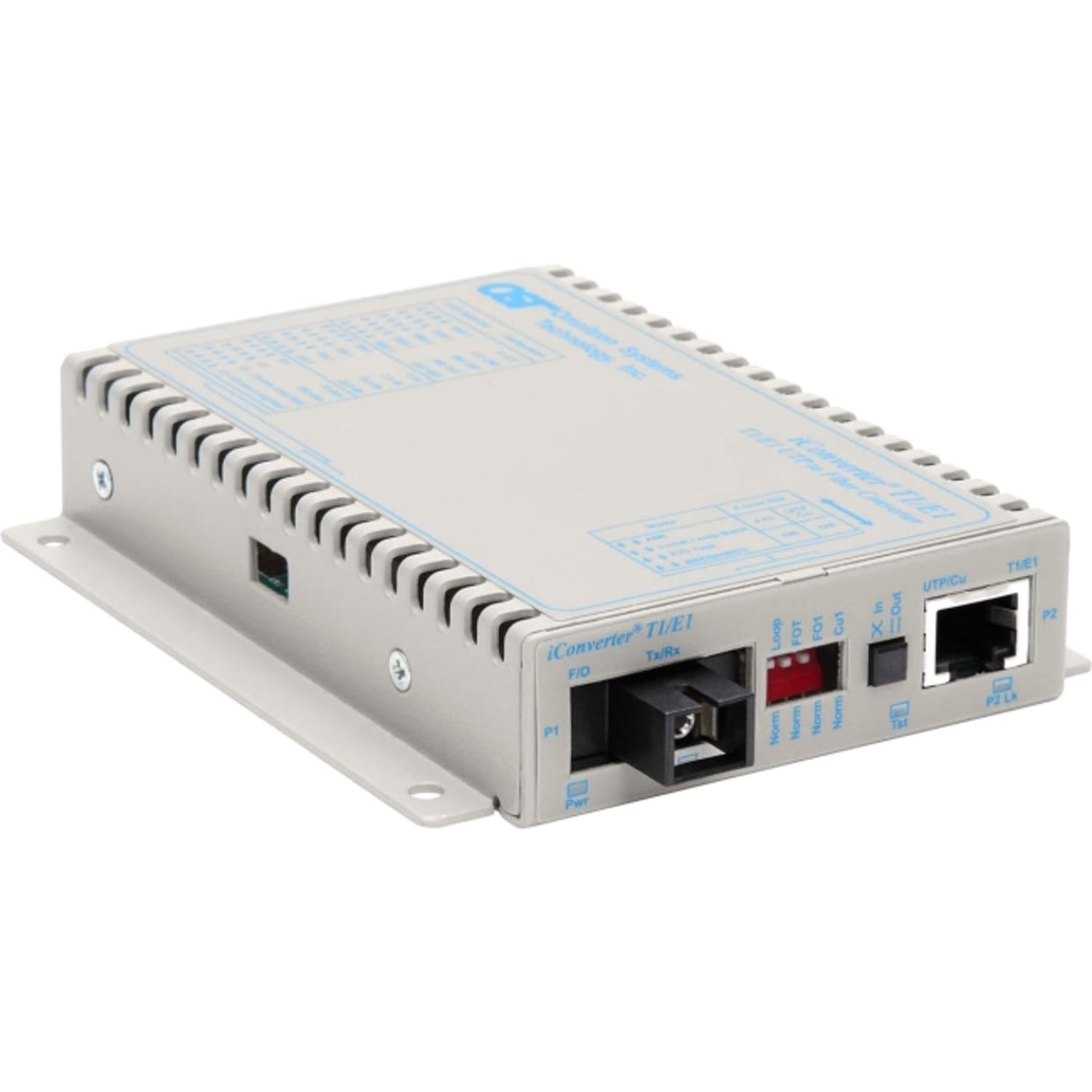 Omnitron iConverter T1/E1 Single-Fiber Media Converter RJ48 SC Single-mode 20km BiDi - 1x T1/E1 - 8711-1-EW - Image 3