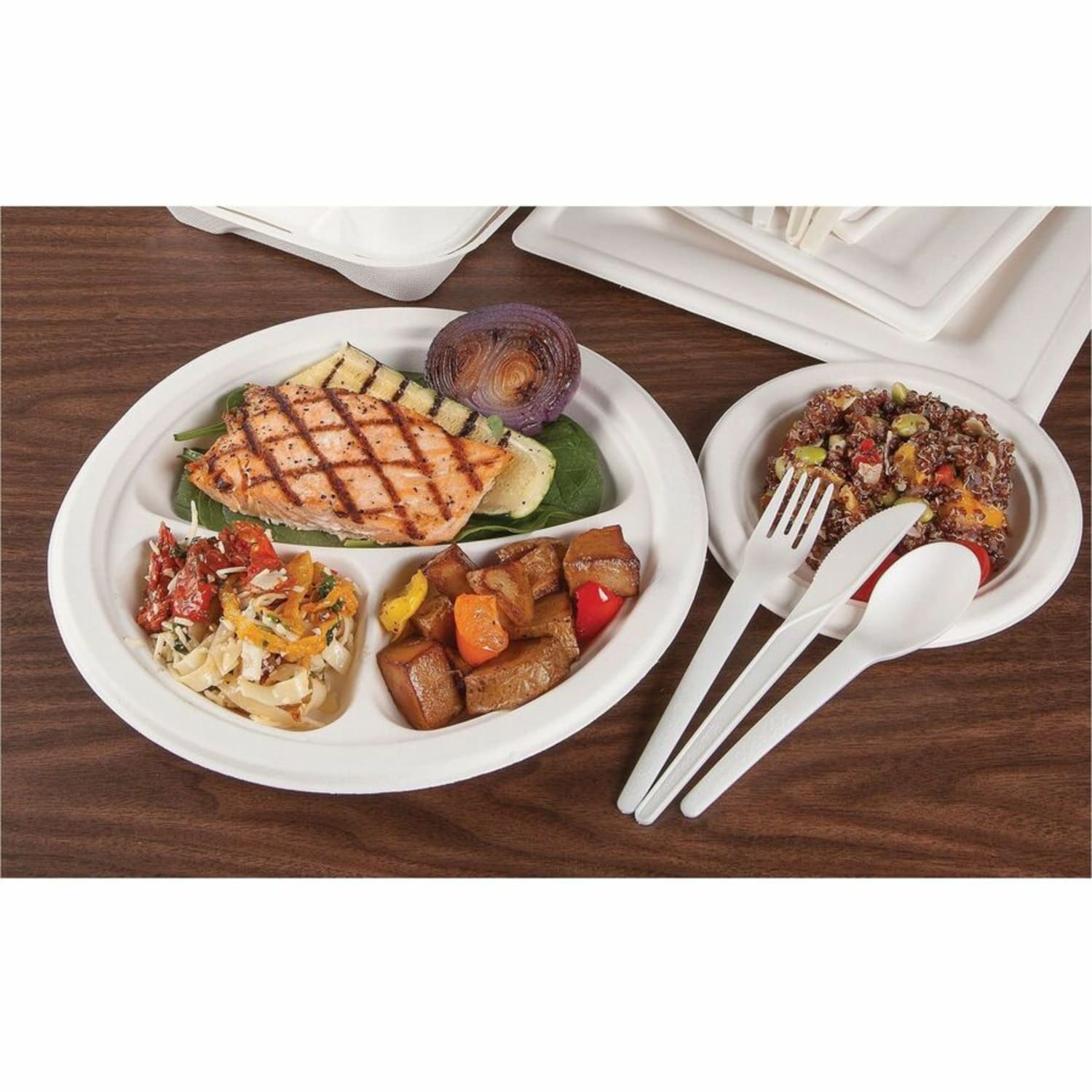 Eco-Products 6in Plantware High-heat Spoons - 1 Piece(s) - Spoon - 1 x Spoon - Disposable - Pearl White - 50 Pack - 20 / Carton - Image 5