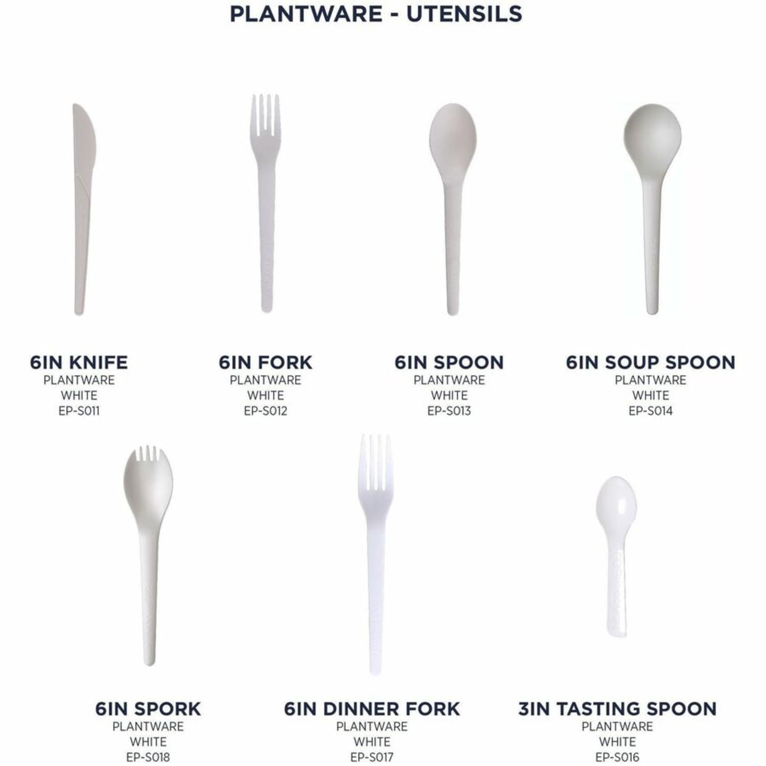 Eco-Products 6in Plantware High-heat Spoons - 1 Piece(s) - Spoon - 1 x Spoon - Disposable - Pearl White - 50 Pack - 20 / Carton - Image 6