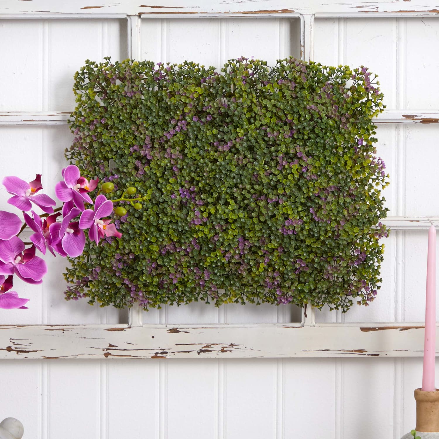 Nearly Natural 2in Artificial Clover Mats, Purple/Green, Set Of 12 Mats - Image 5