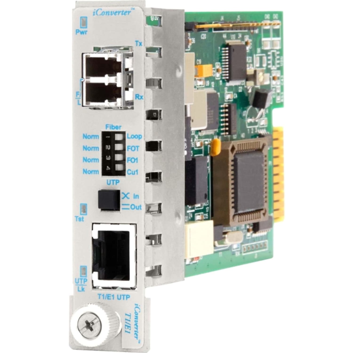 Omnitron iConverter T1/E1 Fiber Media Converter RJ48 LC Single-mode 30km Module Wide Temp - 1x T1/E1; 1x LC Single-mode; Internal Module - 8707-1-W - Image 3