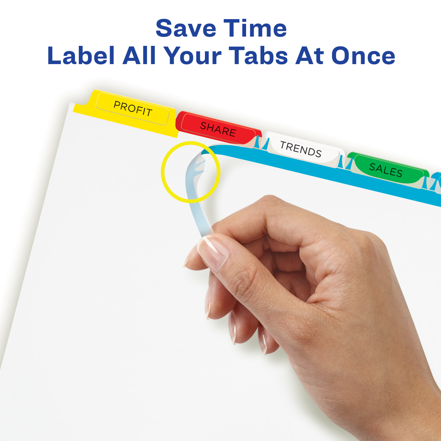 Avery Customizable Index Maker Dividers For 3 Ring Binder, Easy Print & Apply Clear Label Strip, 5 Tab, Multicolor, Pack Of 5 Sets - Image 5