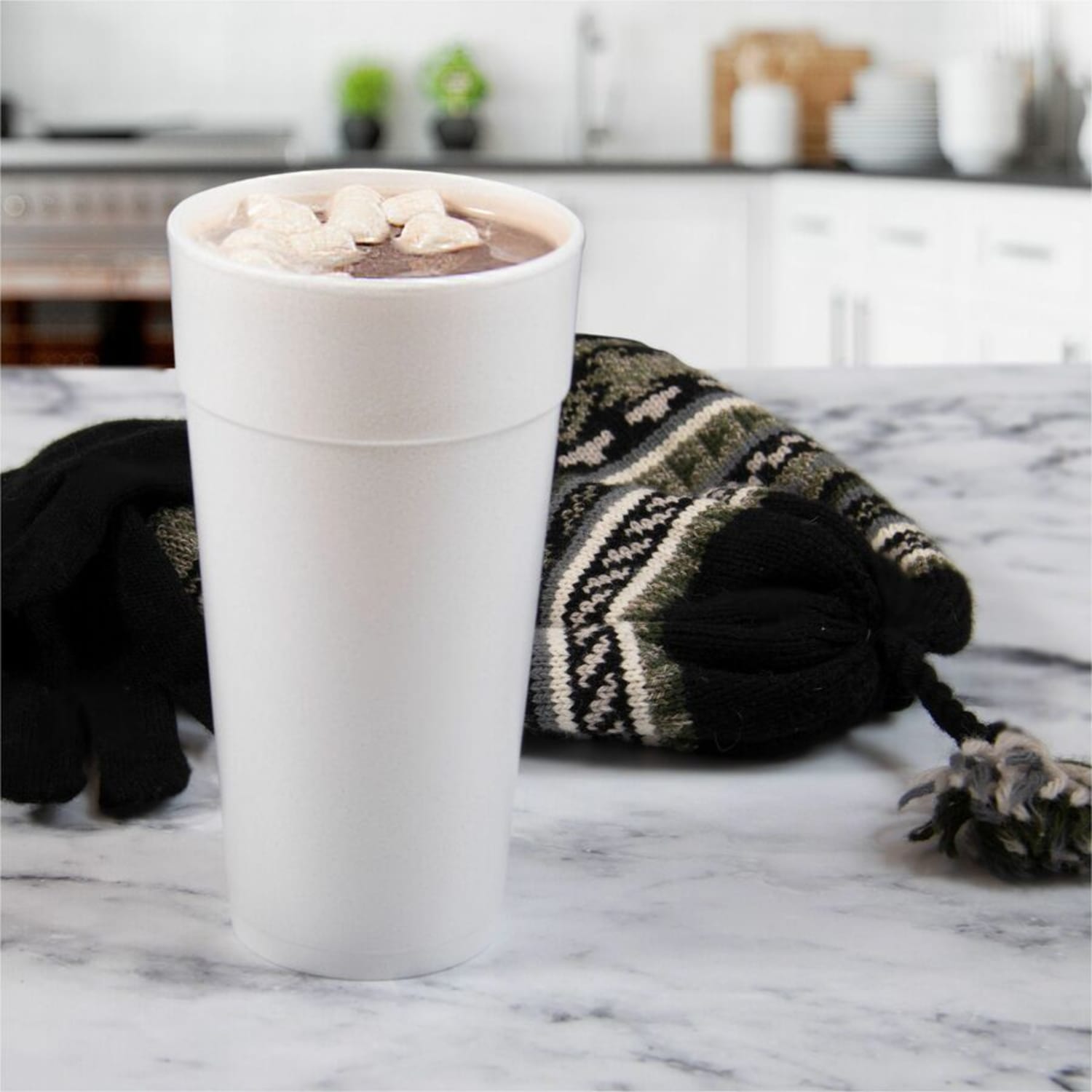 Dart Insulated Foam Cups, 24 Oz, White, 20 Cups Per Bag, Carton Of 25 Bags - Image 5