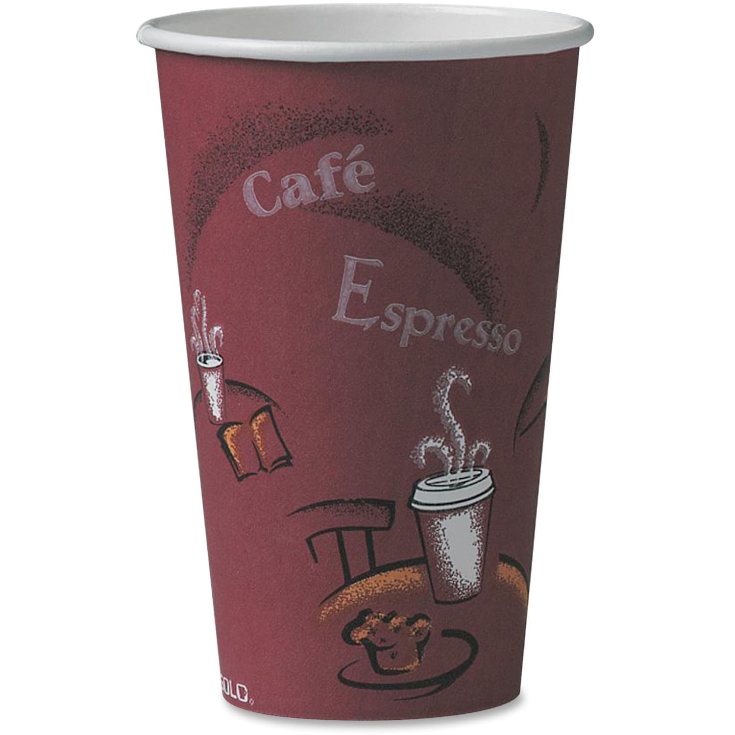Solo Cup Bistro Design Hot Drink Cups, 16 Oz, Maroon, Carton Of 1,000 - Image 3