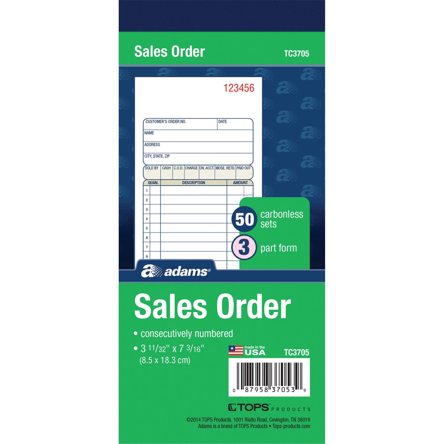 Adams Carbonless 3-Part Sales Book, 3 11/32in x 7 3/16in - Image 5