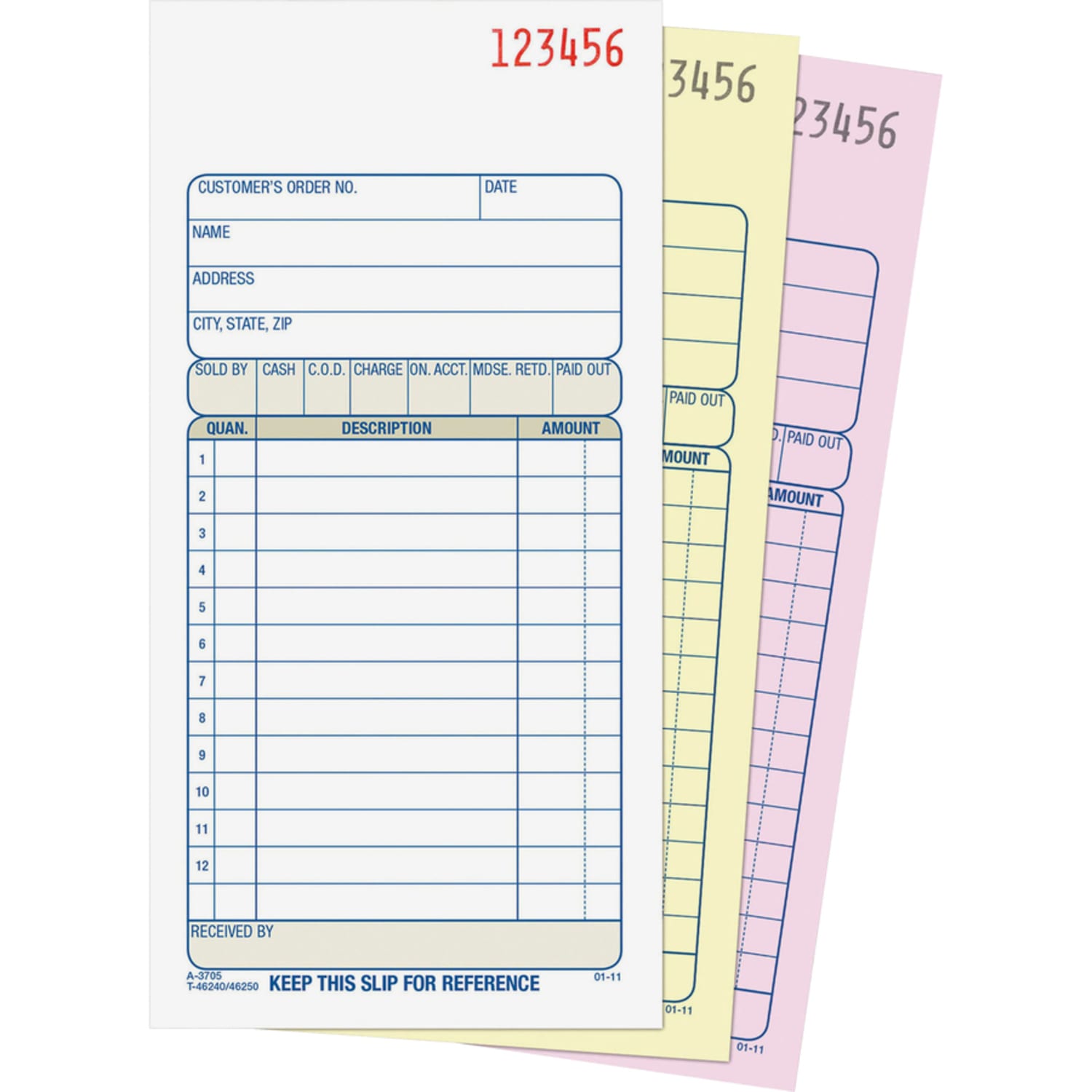 Adams Carbonless 3-Part Sales Book, 3 11/32in x 7 3/16in - Image 6