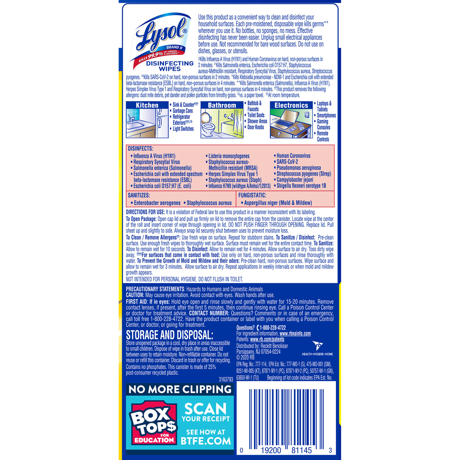 Lysol Disinfecting Wipes, Lemon & Lime Blossom Scent, 7in x 8in, 35 Wipes Per Canister, Case Of 12 - Image 6