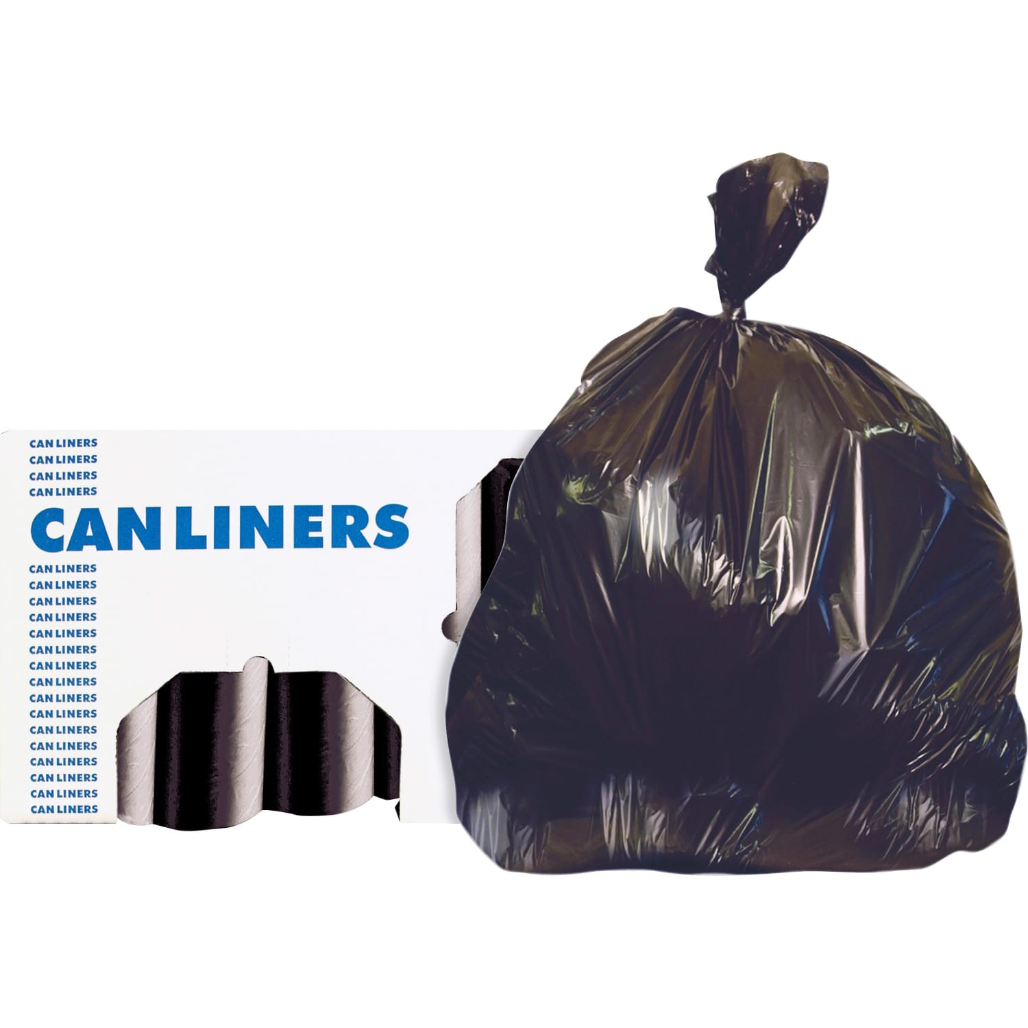 Heritage AccuFit RePrime Can Liners - 32 gal/55 lb Capacity - 33in Width x 44in Length x 0.90 mil (23 Micron) Thickness - Black - Resin - Can - 20/Roll - 5 / Carton
