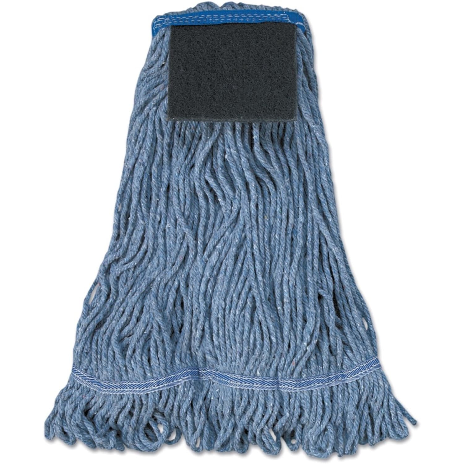 Boardwalk Mop Head, Loop-End, Cotton With Scrub Pad, Large, 12/Carton - Large - 11.8in Width x 19.5in Depth - Cotton, Synthetic - 12 / Carton - Image 3