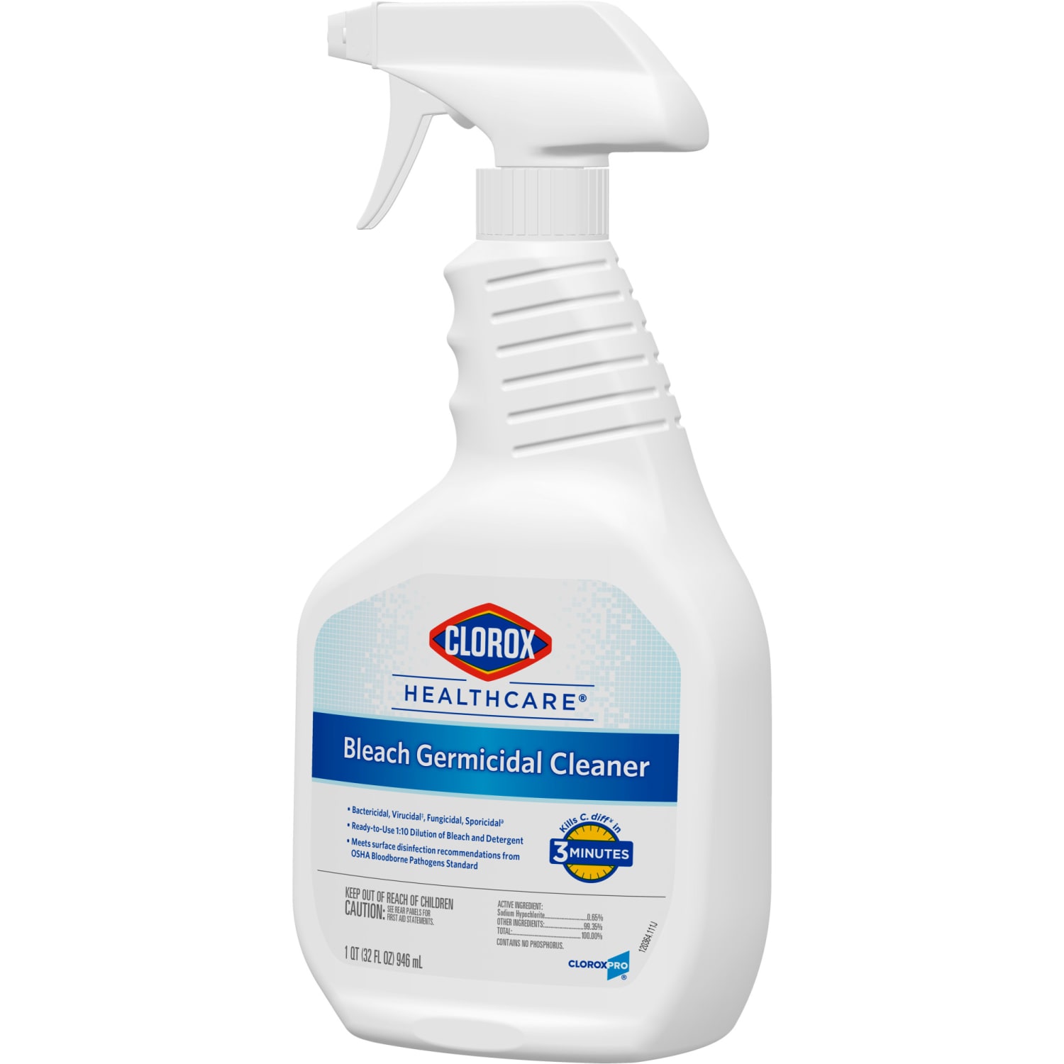 Clorox Healthcare Bleach Germicidal Cleaner Spray, 32 Ounces Each (Pack of 6) - Image 6