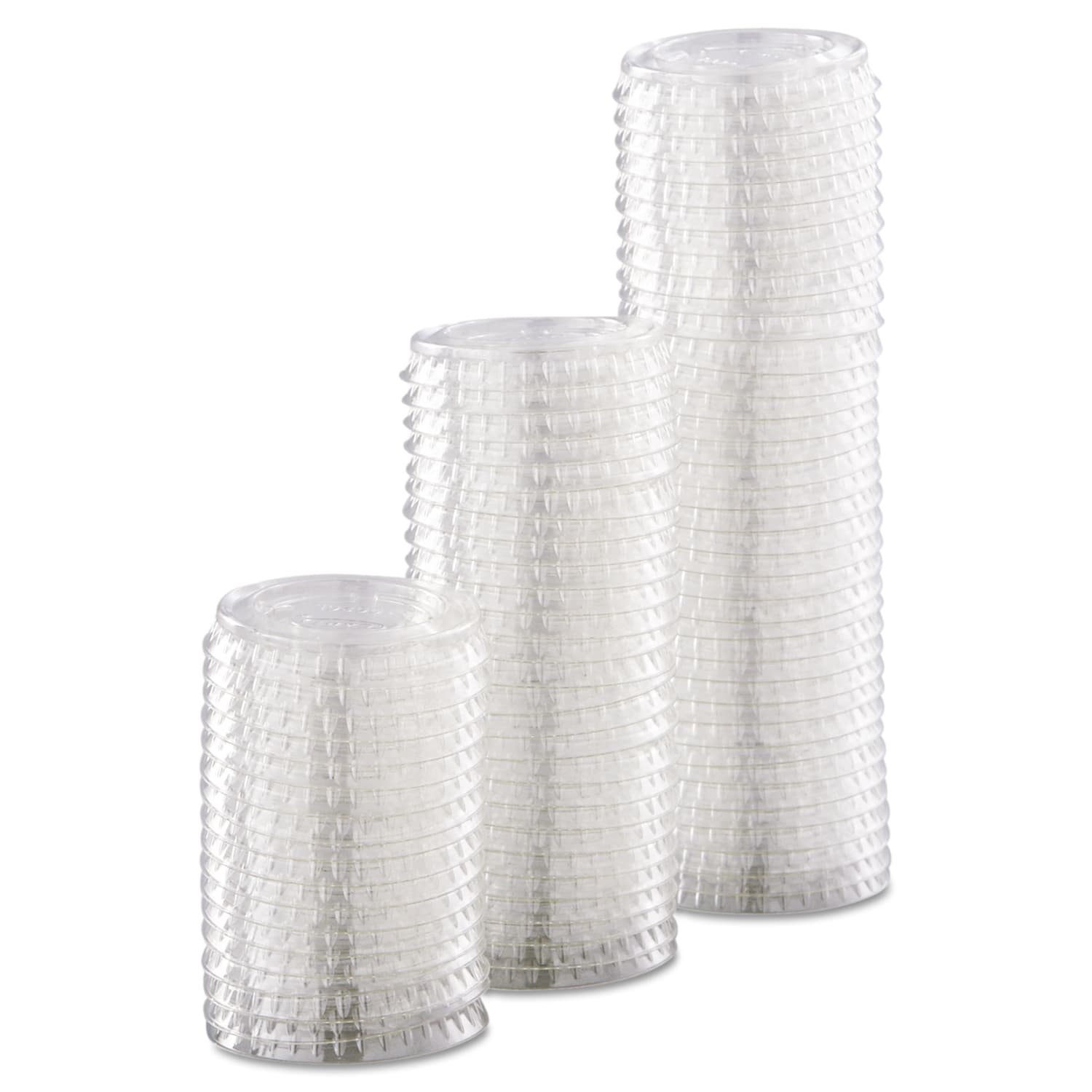 Dart Portion/Souffle Cup Lids, Fits 0.5 oz to 1 oz Portion Cups, Plastic, Clear, 125/Pack, 20 Packs/Carton - Image 6