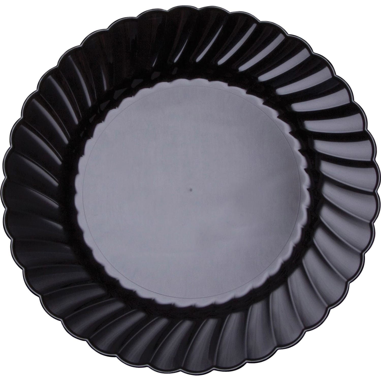 Classicware 6in Round Plate - 6in Diameter Plate - Polystyrene, Plastic - Disposable - Black - 180 Piece(s) / Carton - Image 4
