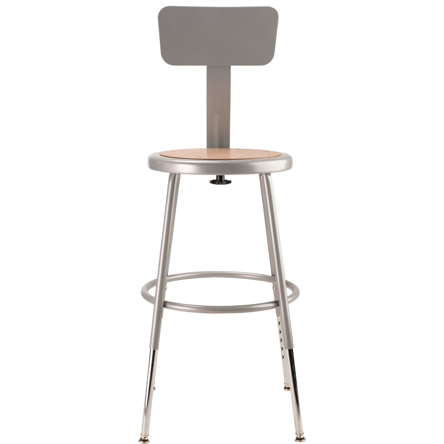 National Public Seating Adjustable Hardboard Task Stool 19in 27inH Gray SeatGray Frame PopularChairscom