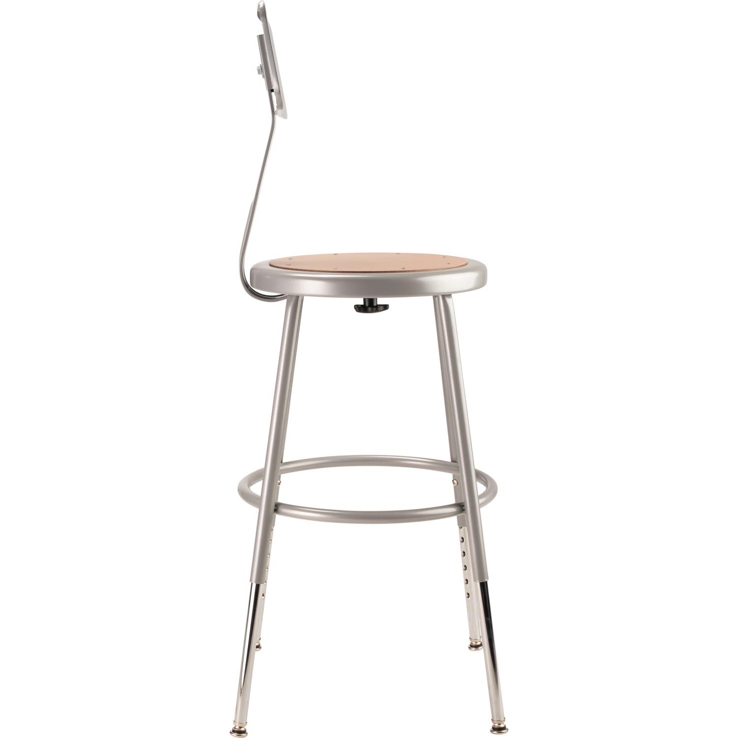 National Public Seating Adjustable Hardboard Task Stool 19in 27inH Gray SeatGray Frame PopularChairscom