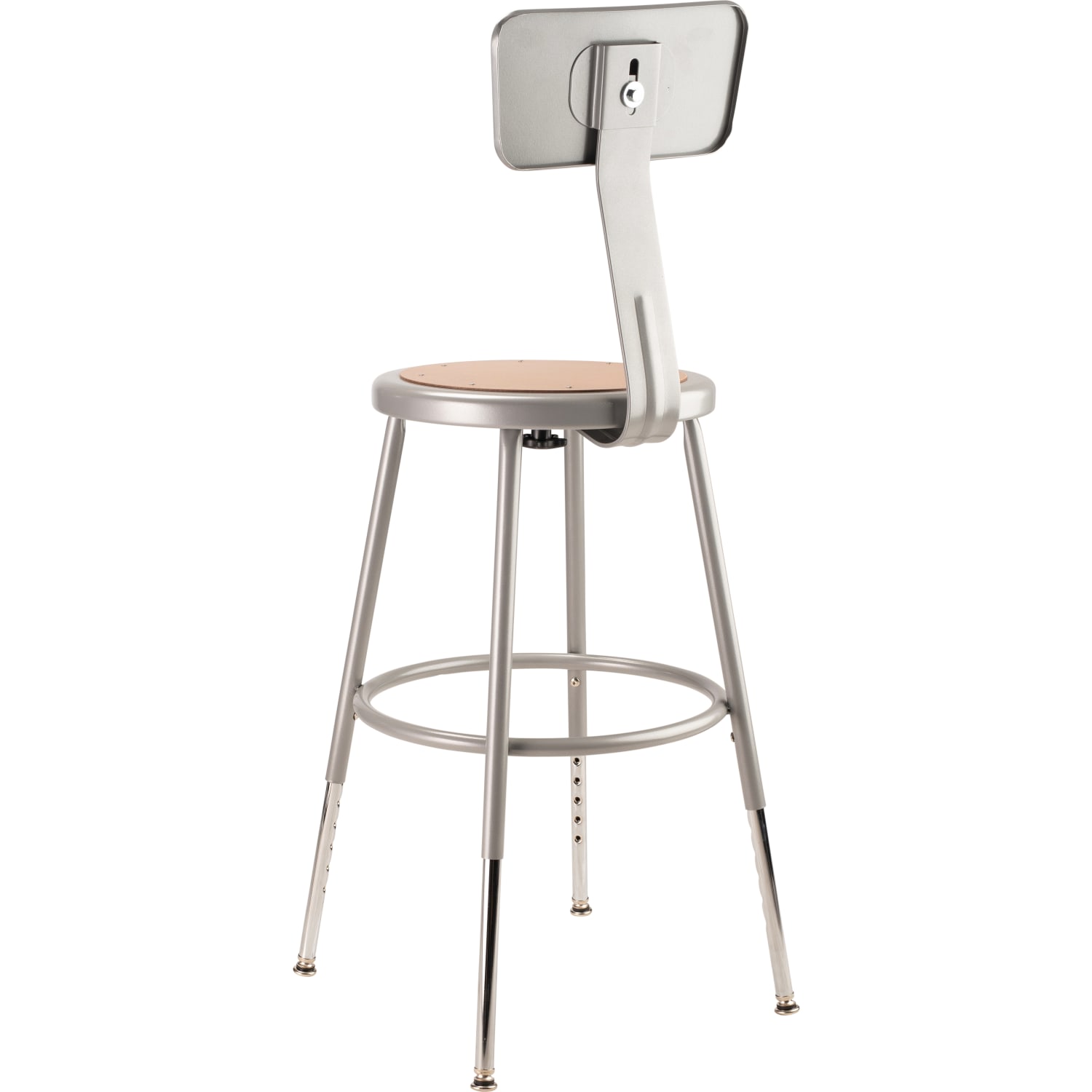 National Public Seating Adjustable Hardboard Task Stool 19in 27inH Gray SeatGray Frame PopularChairscom